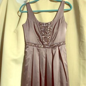 THEME grey sparkle party mini dress